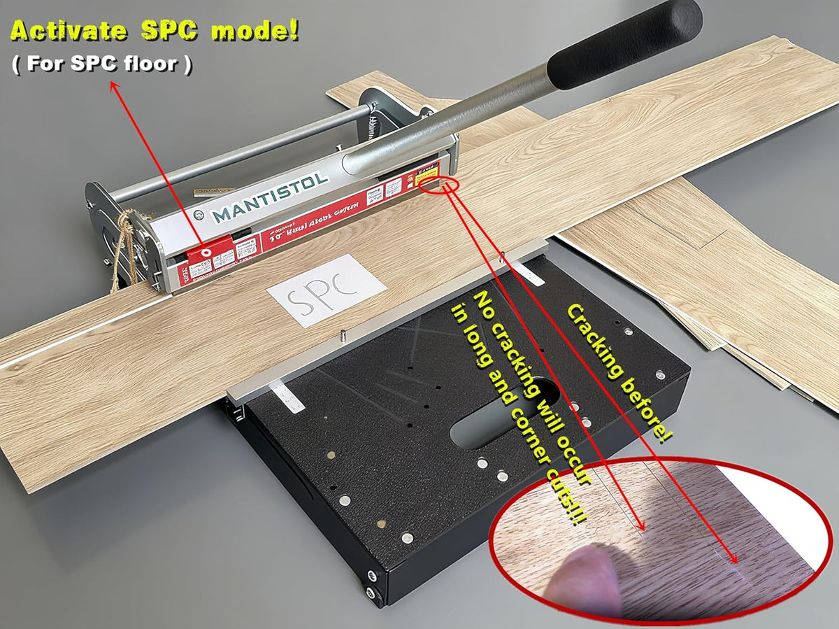 13 inch Pro Rigid Core Vinyl vloersnijder met inkepingsgereedschap, snijdt LVP, WPC, LVT, SPC, VCT, PVC voor complexe taken! Geen chippen, geen stroom nodig!