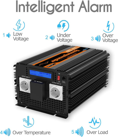 <font dir="auto" style="vertical-align: inherit;"><font dir="auto" style="vertical-align: inherit;">        EDECOA Pure Sine Wave Inverter 3500W 12V 230V 7000W Car Power Inverter 12V 230V LCD Voltage Converter Inverter Pure Sine Wave with Remote Control L