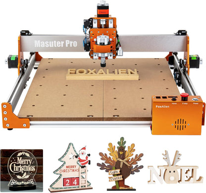 FoxAlien Masuter Pro 4040 CNC freesmachine, 400x400x60mm volledig aluminium graveermachine, 3-assig hout graveren, acryl graveren, aluminium, MDF graveren graveermachine Grbl besturing