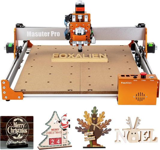 FoxAlien Masuter Pro 4040 CNC freesmachine, 400x400x60mm volledig aluminium graveermachine, 3-assig hout graveren, acryl graveren, aluminium, MDF graveren graveermachine Grbl besturing
