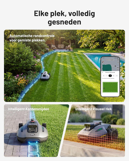 Robotmaaier – Automatische Grasmaaier – Gazonmaaier – Robot Grasmaaier – Tuinmaaier – Drievoudige Camera AI Navigatie – Geschikt Tot 500 m² Gazon