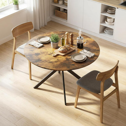 Ronde Eettafel – Eetkamertafel – Keukentafel – Bureau – Tafel 120 cm Ø – Industrieel Design – Verstelbare Voetjes