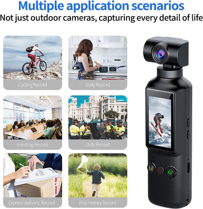 OBEST Action Cam 1080P, draagbare bodycam, vlog/POV-camera met 270° draaibare lens en 1,99 inch displayscherm, mini-actiecamera voor sport, fietsen, reizen, vlog, outdoor, zwart