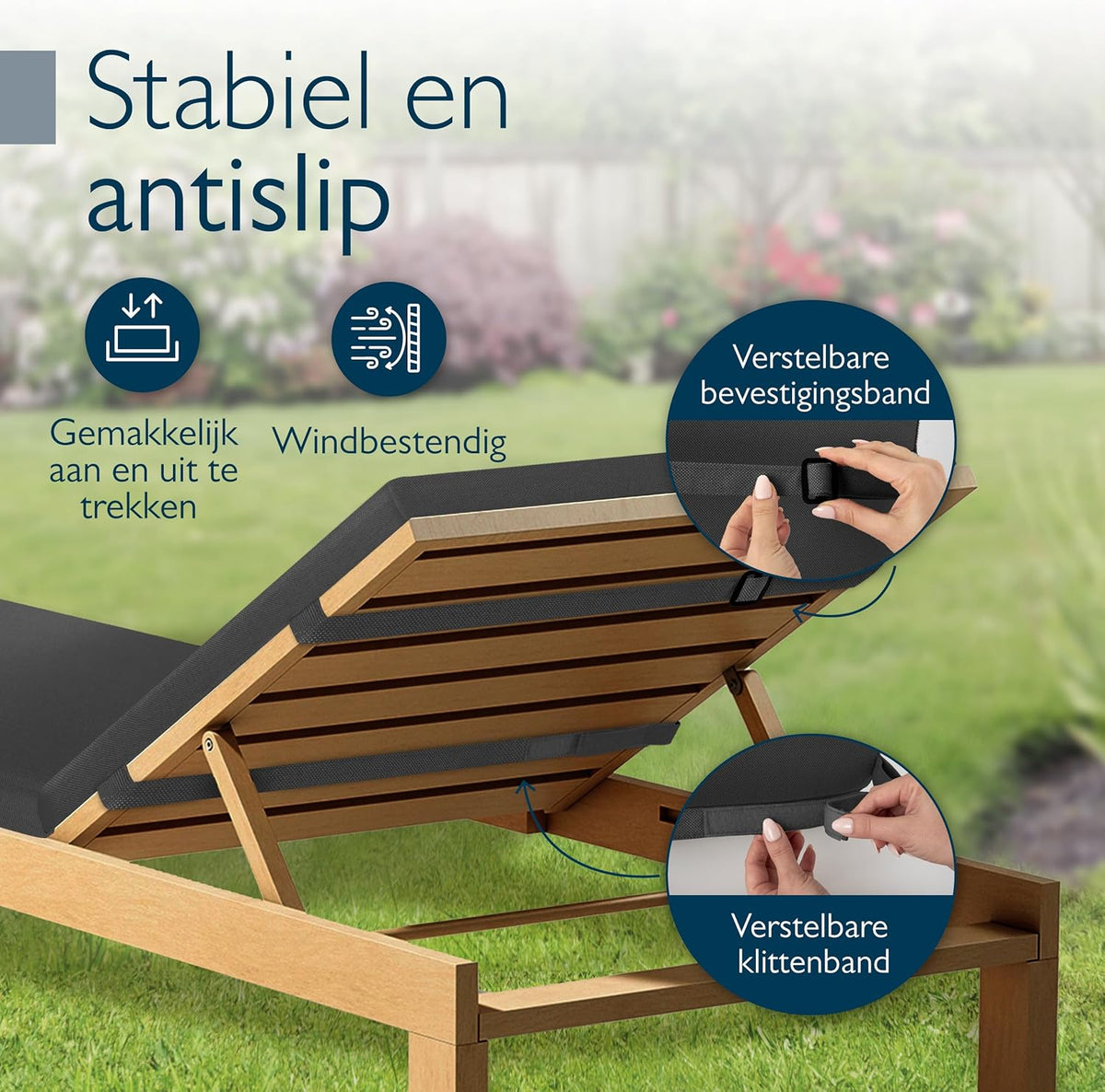 Beautissu Set van 2 Ligstoel Kussens voor Tuinmeubelen Waterdicht – Ligstoel Kussen 190x60 voor Ligbedden Outdoor Kussen Weerbestendig Sneldrogend Wasbaar – Kussens voor Tuinligbedden Antraciet