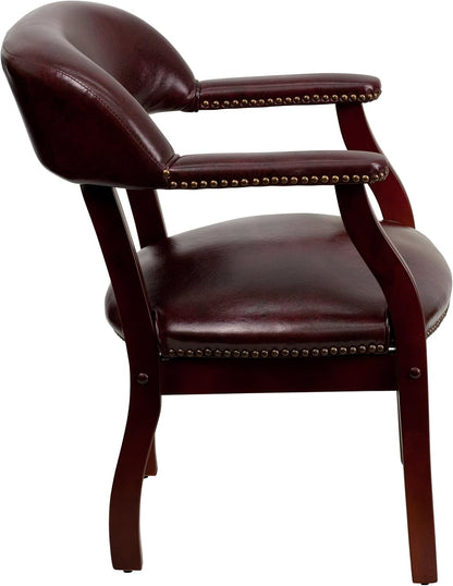 Flash Furniture Diamond Oxblood Luxe conferentiestoel van vinyl met accent nagelbekleding