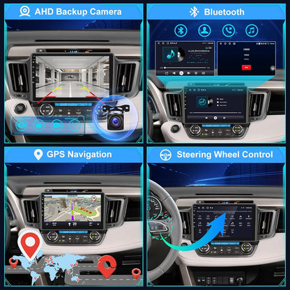 [2+64G]Android 13 Car Stereo for Toyota RAV4 2013-2019 with Wireless Carplay & Android Car, 10.1 Inch Touch Screen Car Radio with WiFi GPS Mirror Link DSP FM/RDS Radio SWC + AHD Rear View Camera