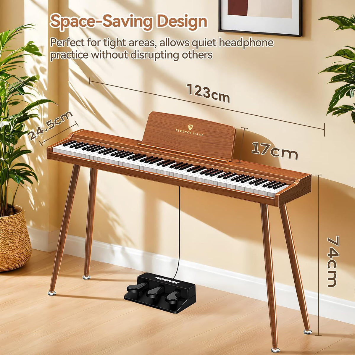 Digitale Piano – Elektrische Piano – Keyboard – Pianotoetsenbord – 88-Toetsen Piano – Eikenlook – 88 Gewogen Toetsen – 20 W Stereo Geluid