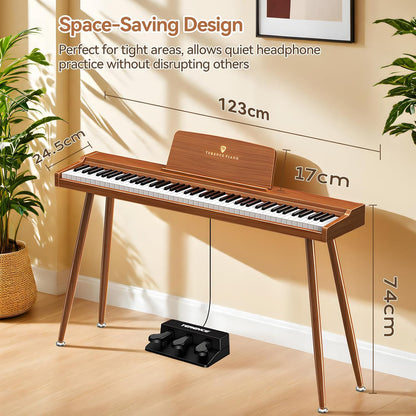 Digitale Piano – Elektrische Piano – Keyboard – Pianotoetsenbord – 88-Toetsen Piano – Eikenlook – 88 Gewogen Toetsen – 20 W Stereo Geluid