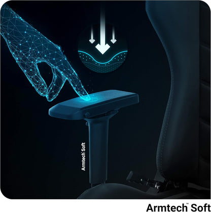 Diablo X-Ray Gaming Game Stoel Gaming Chair Bureaustoel 4D Armleuningen Ergonomisch Ontwerp Kunstleer Perforatie Kantelfunctie Zwart-Grijs Kido (S)