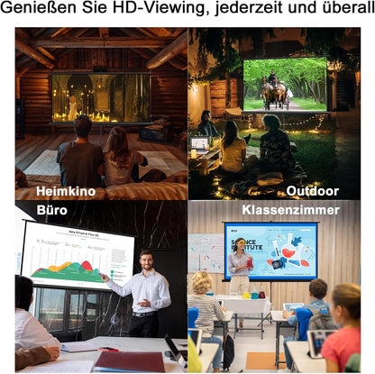 80” Projector Screen met Statief 16:9 4K HD Projectiescherm 160° Instelbare Kijkhoek voor Thuisbioscoop, Vergaderruimte, Bruiloften
