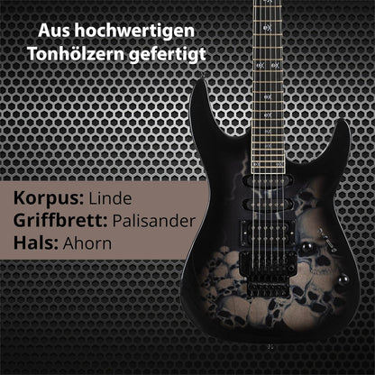 Rocktile Pro JK150-BSK E-Gitaar Skull