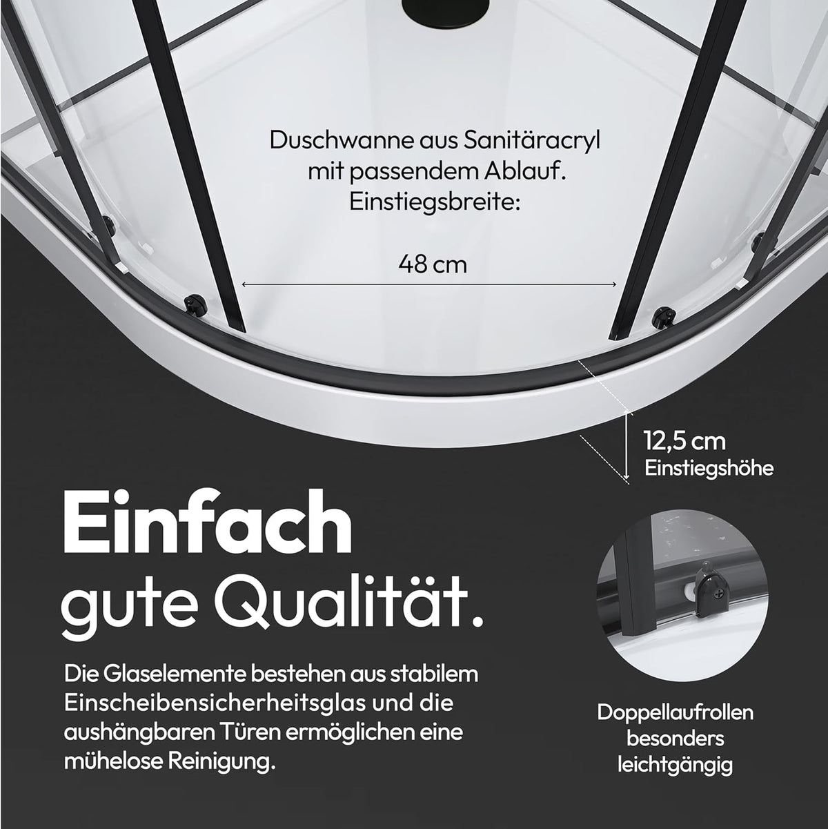 Vierkante Douchecabine – Douchecabine Met Douchebak – Glazen Douchecabine – Aluminium Douchecabine – Moderne Douche – 85x85x198 cm – 4 mm Veiligheidsglas – Comfortabele Instaphoogte
