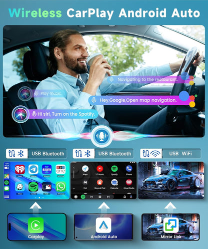 2G & 64G Podofo 10.1 '' Autoradio voor VW Touran 1 2003-2010 Draadloos Carplay Android Auto, Android 13 Radio 2 Din met Bluetooth WiFi GPS HiFi RDS/FM + AHD Achteruitrijcamera/Canbus