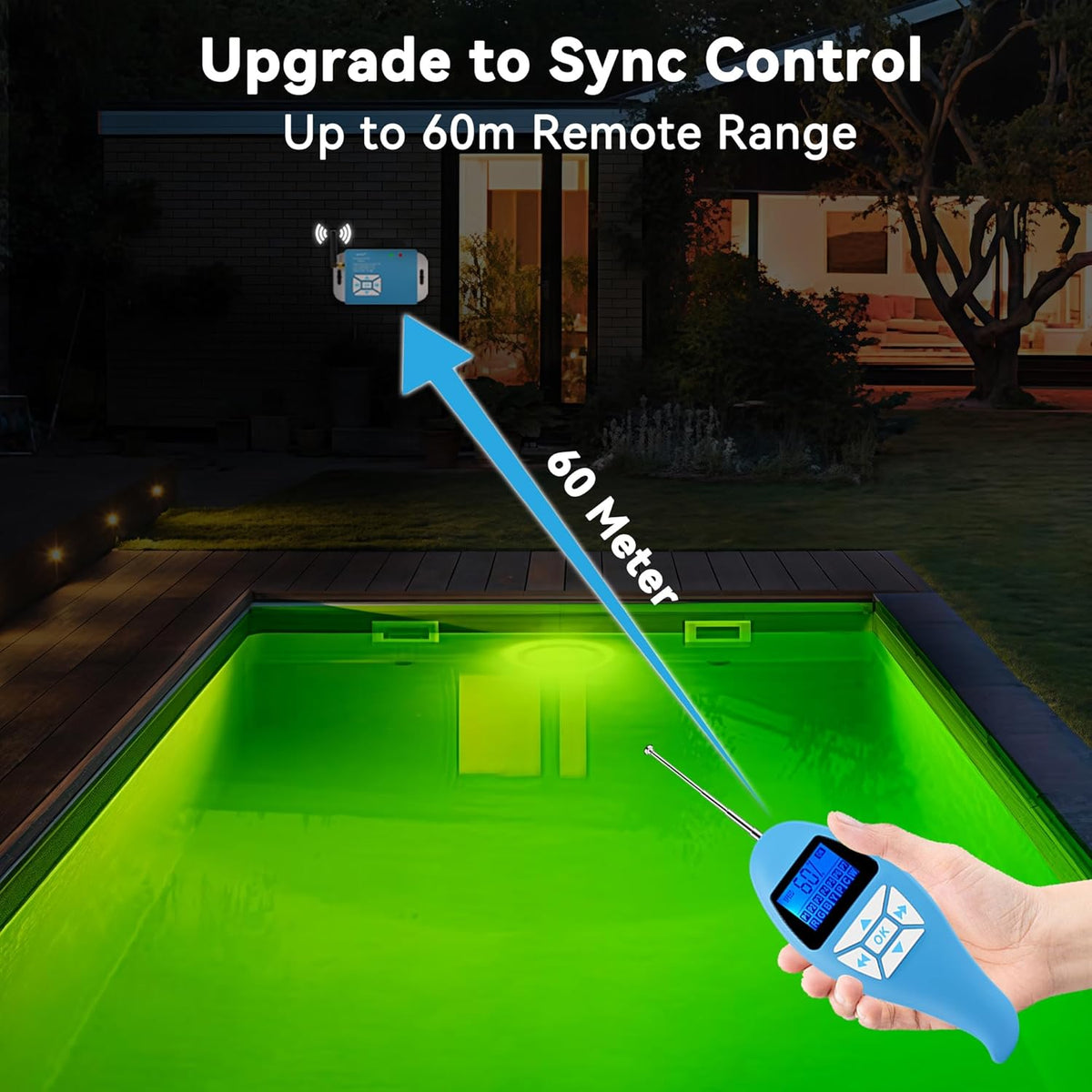 Led-Zwembadverlichting – Zwembadlamp, Zwembadspot, Onderwaterlamp, Onderwaterverlichting – 1,5 Inch Buitendraad Voor Betonzwembaden En Spa's – 15 W RGB – Synchrone Besturing Met Controller En Afstandsbediening