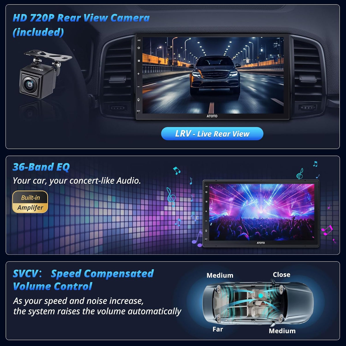 2-DIN Android Autoradio – Auto Multimedia Speler – Navigatiesysteem – Touchscreen Radio – Bluetooth Stereo – 7 Inch Full Laminaat Scherm – Draadloze CarPlay & Android Auto