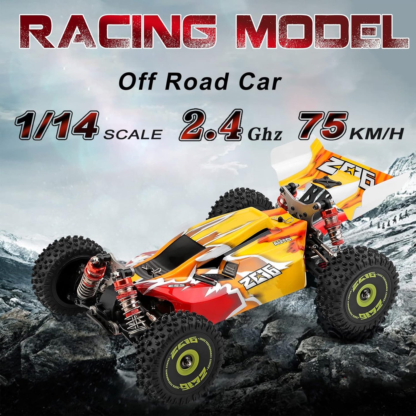 Op Afstand Bestuurbare Auto – RC Auto – Terreinwagen – Off Road Crawler – 4WD – 1:14 – 75 Km/U – Borstelloze Motor