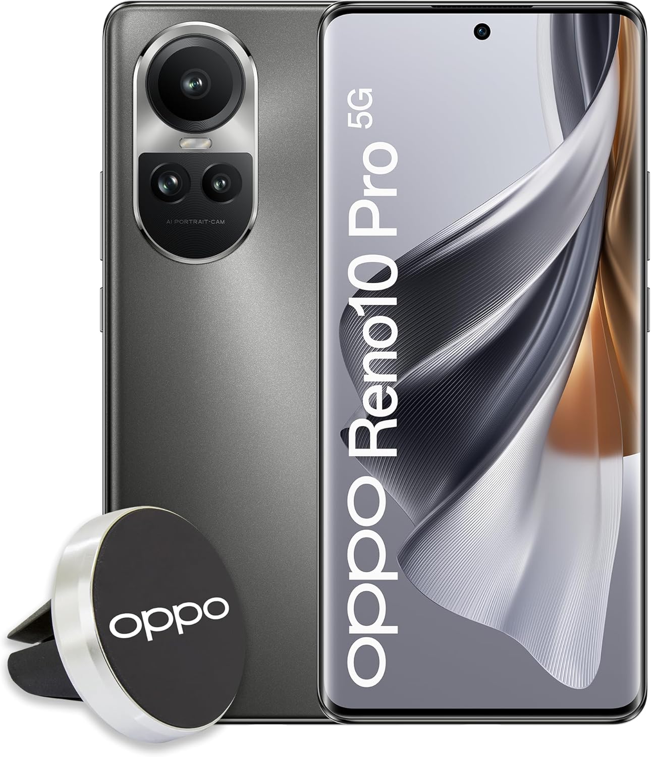 OPPO Reno10 Pro Smartphone 5G, AI Drievoudige Camera 50 + 32 + 8 MP, Selfie 32 MP, Display 6,7 inch 120 Hz AMOLED, 4600 mAh, RAM 12 GB (Esp 24 GB) ROM 256 GB, autohouder, Italiaanse versie, kleur