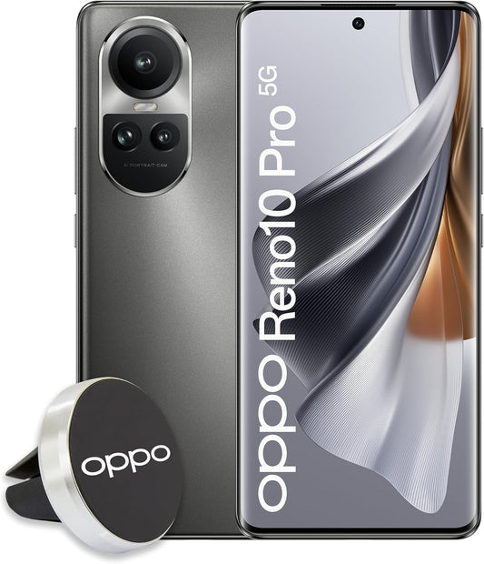 OPPO Reno10 Pro Smartphone 5G, AI Drievoudige Camera 50 + 32 + 8 MP, Selfie 32 MP, Display 6,7 inch 120 Hz AMOLED, 4600 mAh, RAM 12 GB (Esp 24 GB) ROM 256 GB, autohouder, Italiaanse versie, kleur