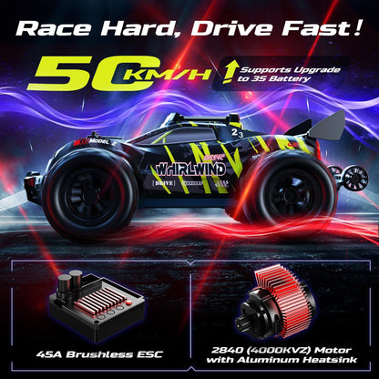 <font dir="auto" style="vertical-align: inherit;"><font dir="auto" style="vertical-align: inherit;">        DEERC 1:14 Brushless RC Car for Adults, 43MPH 4WD Off-Road RC Truck with 7-Color LED Lights, Metal Oil Shock Absorbers, 2x7.4V High-Capacity Batter