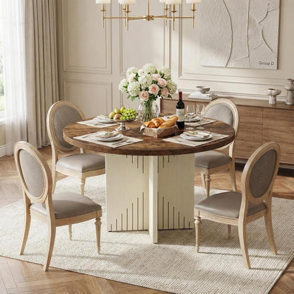 Ronde Eettafel – Eetkamertafel – Tafel – Bistrotafel – Keukentafel – 100 cm Diameter – MDF Met Kruisvoet