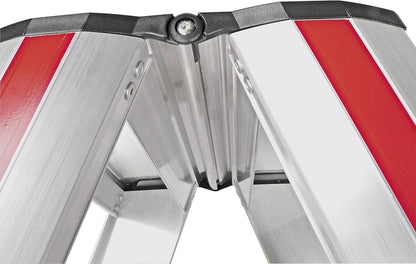 Hymer Trapladder 2 x 6 treden (aan beide zijden beloopbaar, spreidbeveiliging, grote lederen schoenen, standhoogte ca. 0,91 m) 602412