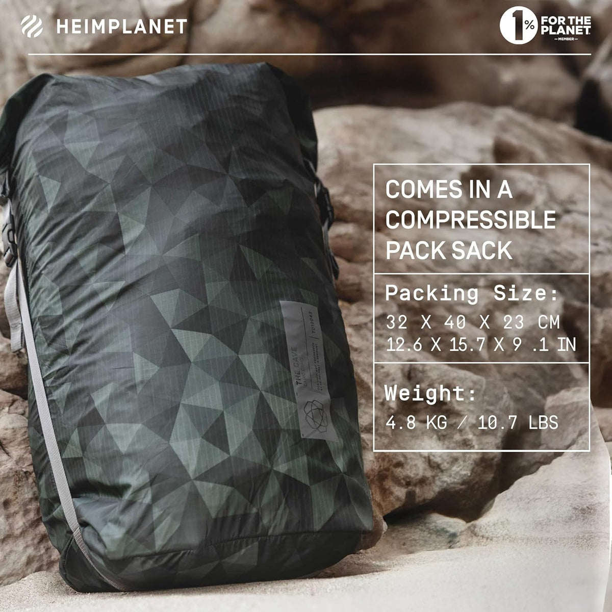 HEIMPLANET Origineel | 2022 The Cave tent voor 2-3 personen | Opblaasbare campingtent | Buitentent en tentvloer - Waterkolom 5000 mm | Ondersteunt 1% voor de planeet