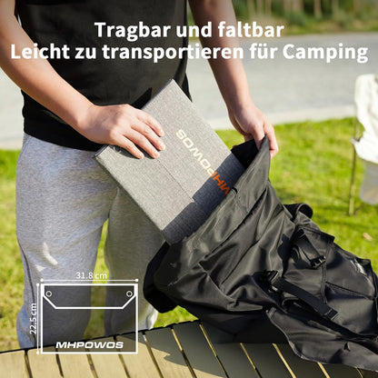 Opvouwbaar zonnepaneel, 40 W, 19 V, draagbare oplader op zonne-energie met USB C, USB A en DC-uitgangen, mini-oplader in boekgrootte voor iPhone, iPad, powerbank, camping, wandelen, outdoor