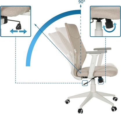 hjh OFFICE Thuisgebruik bureaustoel COSIO II Stof Beige