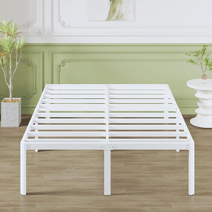 Metalen Bed 160x190 cm – Bedframe – Stalen Bed – Slaapbank – Bedombouw – Met Rond Afgeronde Hoeken – 46 cm Hoogte – Veel Opbergruimte – Stevig & Geluidloos