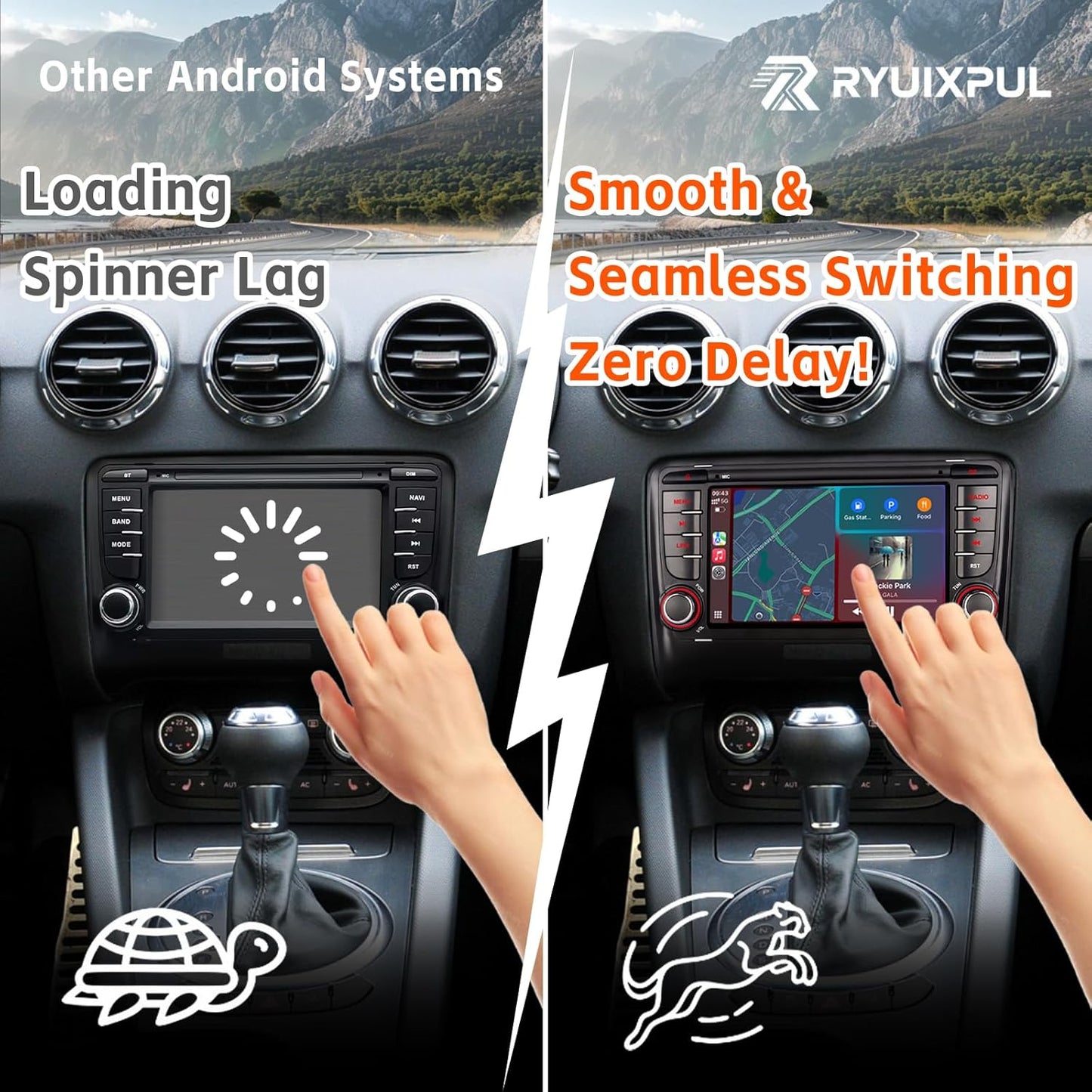 Autoradio Audi TT MK2 8J – Auto Stereo – Multimedia Systeem – Navigatie Radio – Inbouw Radio – Wireless CarPlay & Android Auto – IPS-Touchscreen & Snelle 3 Seconden Opstart