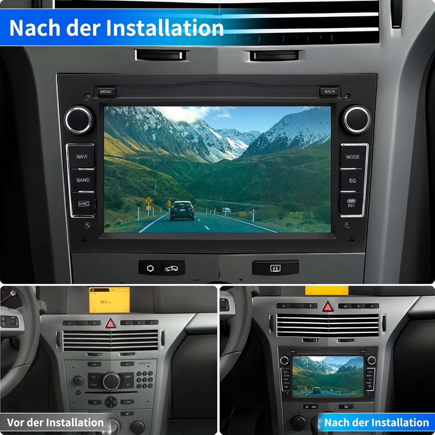 Autoradio voor Opel Astra Corsa Zafira, Android 13-systeem 2G+32GB met GPS-navigatie CarPlay Android Auto Wi-Fi Bluetooth MirrorLink, 7-inch touchscreen FM-radio Stuurwielbediening, Zwart