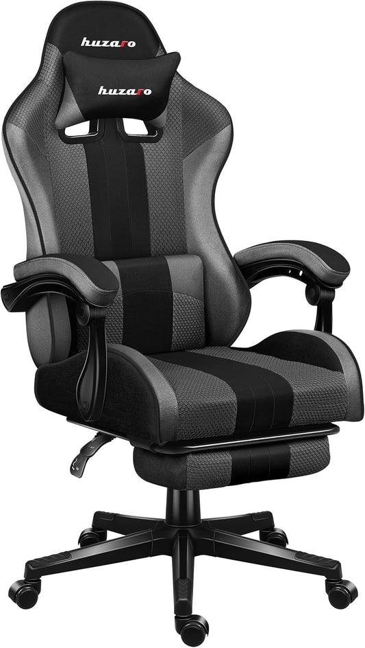 Gamingstoel – Bureaustoel – Computestoel – PC Stoel – Gamestoel – Ergonomisch Design – Verstelbare Voetsteun – Ademend Mesh – Geschikt tot 185 cm – Draaggewicht 140 kg