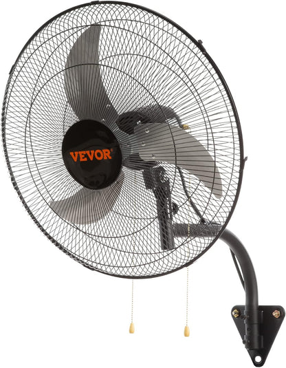 Wandventilator Zwart – Muurventilator – Industriële Ventilator – Werkplaatsventilator – Garageventilator – 49 Cm – 4650 CFM, 90° Oscillatie