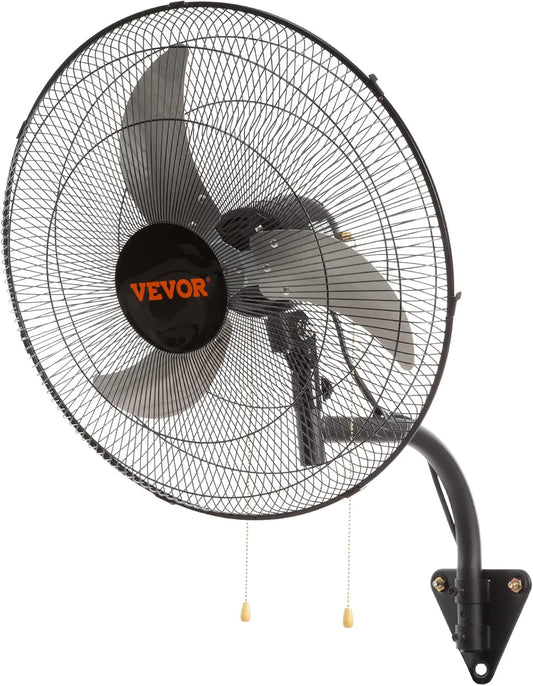 Wandventilator Zwart – Muurventilator – Industriële Ventilator – Werkplaatsventilator – Garageventilator – 49 Cm – 4650 CFM, 90° Oscillatie
