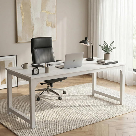 Bureau – Werktafel – Computerbureau – Gametafel – Bureau Wit – 180 x 80 cm Groot Werkblad – Stevig Metalen Frame - QUORE