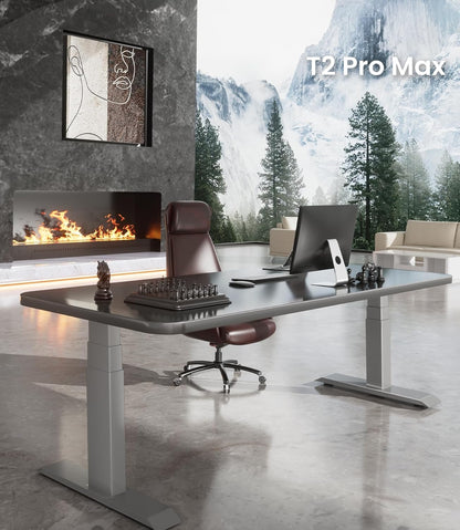 MAIDeSITe T2 Pro Max Electric Height Adjustable Desk Frame, 135 cm, Double Motor, 180 kg Load Capacity, Piano Master Control System, Anti-Collision Function - QUORE