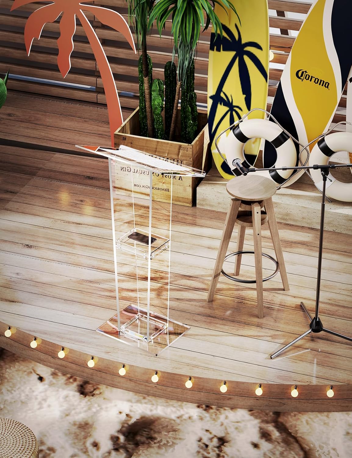 Acryl podium – Spreekgestoelte – Lessenaar – Preekstoel – Katheder – Transparant acryl – Extra opbergplank