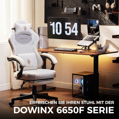Gamingstoel – Bureaustoel – Office Chair – Gamerstoel – Ergonomische Stoel – Pocketveer Zitting – Verstelbare Rugleuning en Voetensteun – Beige