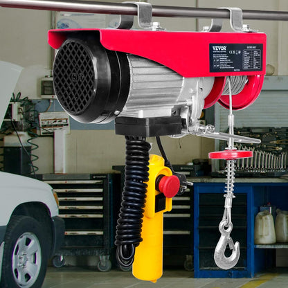 VEVOR Electric winch 300kg to 600kg lifting height 12m cable motor winch 1150W copper motor pulley 10m/min lifting speed lift with cable remote control cable lift chain hoist