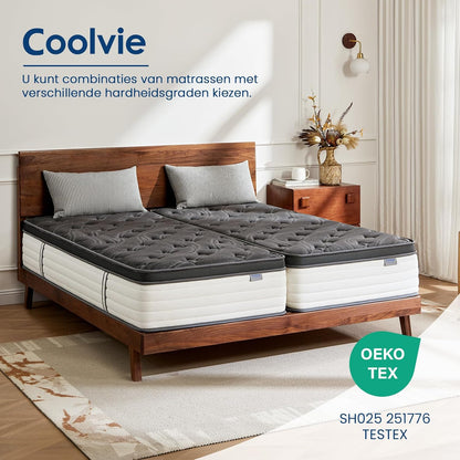 Orthopedisch Matras – Comfortschuimmatras – Pocketvering Matras – Ergonomisch Matras – 7-Zones Matras – 90x200 cm – Hoogte 25 cm – Bewegingsisolatie & Oeko-Tex Gecertificeerd