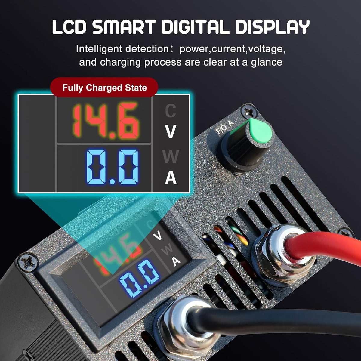 Instelbare LifePO4-Acculader – Lithium Acculader – Batterijlader – 12V Oplader – LiFePO4 Lader – Snel Opladen Tot 60A – Beveiligd Tegen Oververhitting en Overspanning