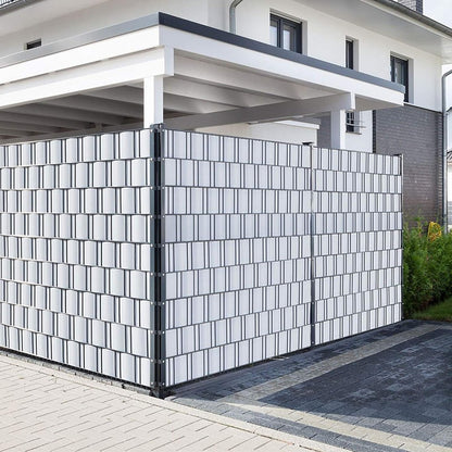 PVC Privacystroken – Inkijkwerende Strook – Privacyfolie – Zichtwerende Strip – Balkonscherm – Weer- en UV-Bestendig – 260m x 19cm Lichtgrijs Met 120 Bevestigingsclips