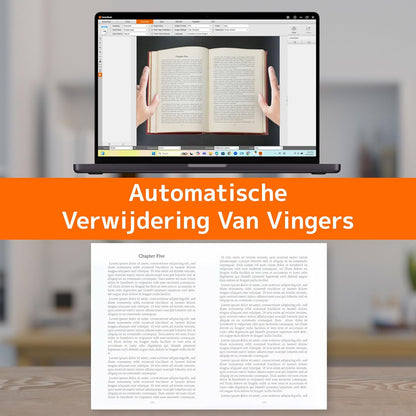 Innex DS200 USB-boekscanner, 26MP, A3-documentenscan, OCR 120+ talen, auto-vlak & uitlijnen, vingerverwijdering, microfoon & LED, handknop & voetpedaal, Win/MacOS