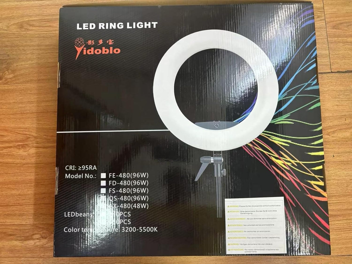 LV-960EII 96W LCD-scherm dimbaar 3200K-5500K hartvormig LED-ringlicht met afstandsbediening & 3 hot shoe voor YouTube-camera Smartphone Portret Selfie Video Studio