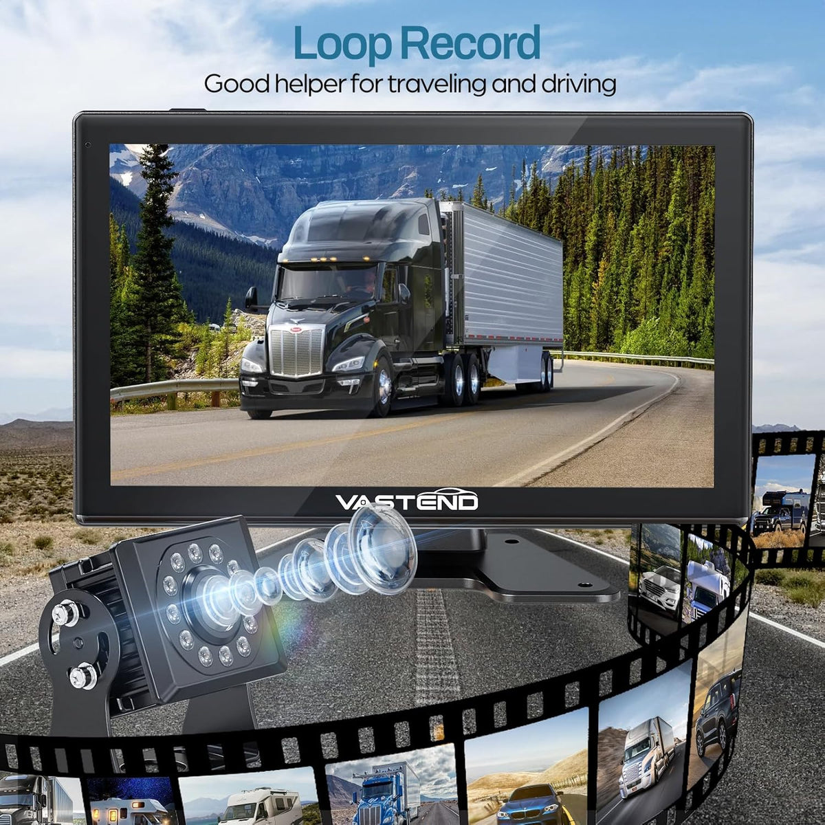 Bekabelde achteruitrijcamerakit, AHD 1080P achteruitrijcamera met 10 inch touchscreen-monitor, IP69 waterdicht, IR nachtzicht, achteruitrijcamera's voor auto, bestelwagen, vrachtwagen, trailer