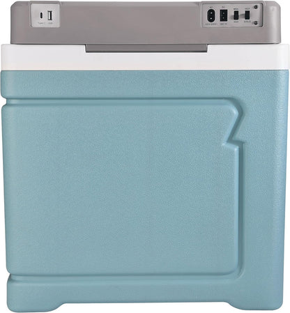 C.A.O. - Elektrische koelbox Multiconnect (12 V/220 V/USB) 30 liter van PP+PU HDPE - kleur grijs/blauw - lengte 46 cm - breedte 30 cm - hoogte 49 cm