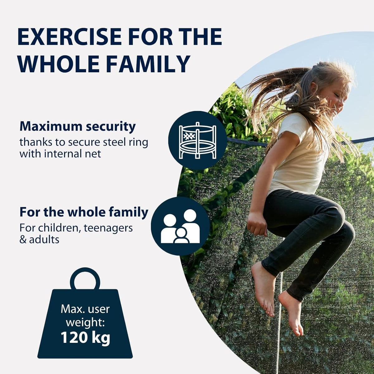HUDORA First trampoline 300 V met veiligheidsnet, tuintrampoline outdoor, kinderen