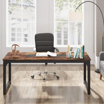 Tribesigns Desk, Computer Table, 180 x 90 x 77 cm, PC Table, Desk Table, Work Table, Dining Table, Office Furniture, Computer Table, Conference Table for Home Office, Home, Desk, Rustic Brown