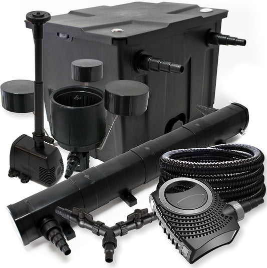 Filterset vijvers 12.000 l UVC 72W NEO8000 pomp 70 W slang 25 m skimmer CSP250