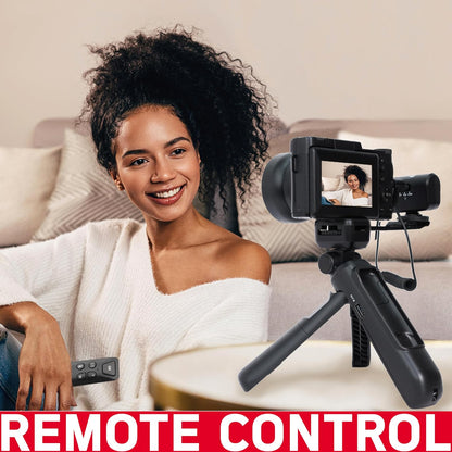 AgfaPhoto Realishot VLG-4K Vlogging-kit, 24 MP camera, 4K video, 3 inch LCD-display, 16 x digitale zoom, CMOS-sensor, lithiumbatterij, zwart